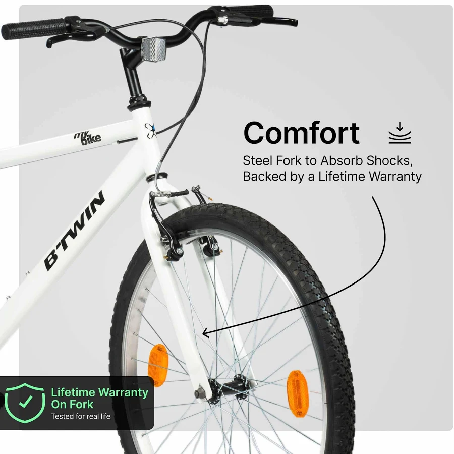 B'TWIN MyBike 26" Hybrid Cycle (White) - Image 2